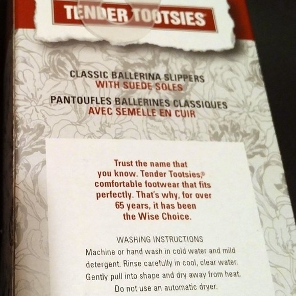 Tender Tootsies Classic Ballerina Slippers, Black, L - Picture 9 of 9